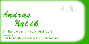 andras malik business card